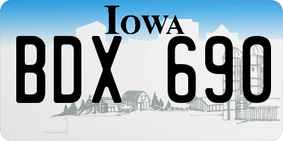 IA license plate BDX690