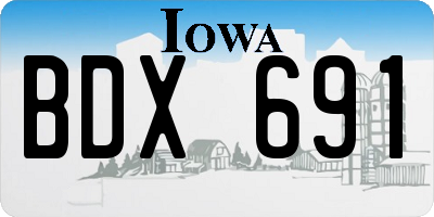 IA license plate BDX691