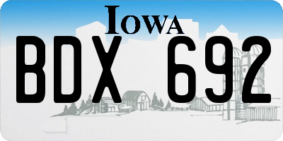 IA license plate BDX692