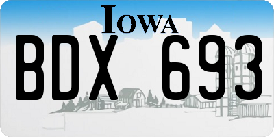 IA license plate BDX693