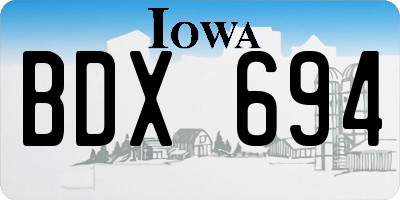 IA license plate BDX694