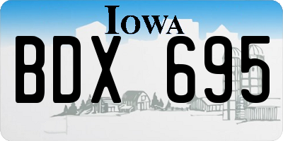 IA license plate BDX695
