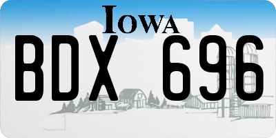 IA license plate BDX696