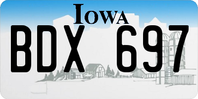 IA license plate BDX697