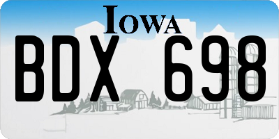 IA license plate BDX698