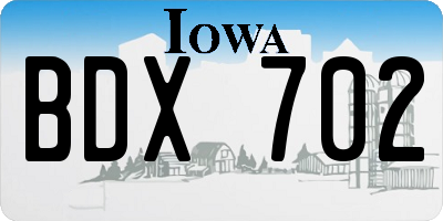 IA license plate BDX702