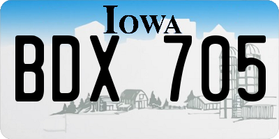 IA license plate BDX705