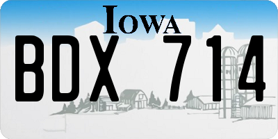 IA license plate BDX714