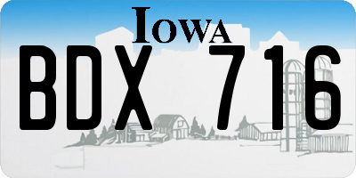 IA license plate BDX716