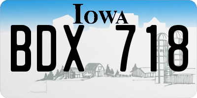 IA license plate BDX718
