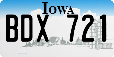 IA license plate BDX721