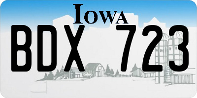 IA license plate BDX723