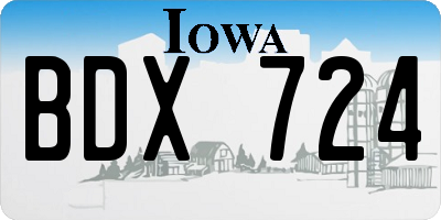 IA license plate BDX724
