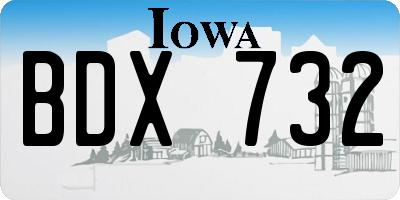 IA license plate BDX732