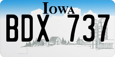 IA license plate BDX737