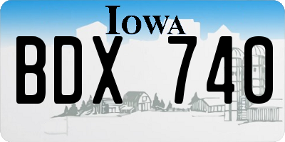 IA license plate BDX740