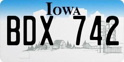 IA license plate BDX742