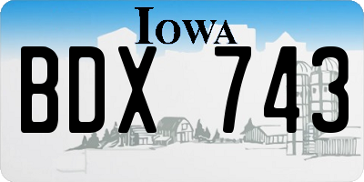 IA license plate BDX743