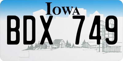 IA license plate BDX749