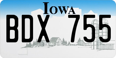 IA license plate BDX755