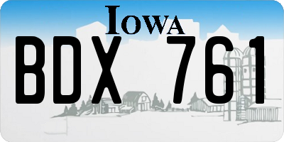 IA license plate BDX761