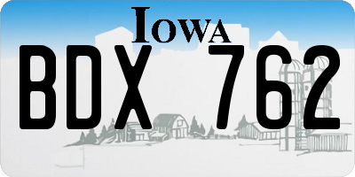 IA license plate BDX762
