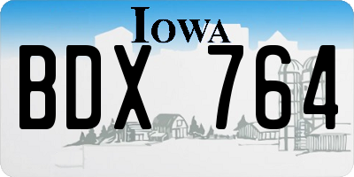 IA license plate BDX764
