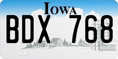 IA license plate BDX768