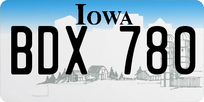 IA license plate BDX780