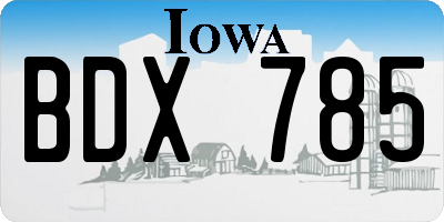 IA license plate BDX785