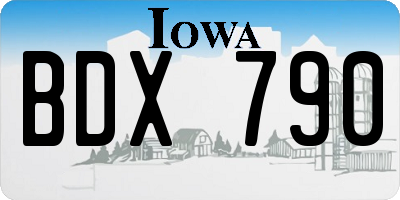 IA license plate BDX790