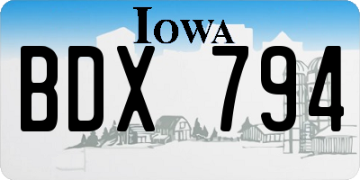 IA license plate BDX794