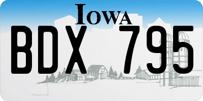 IA license plate BDX795