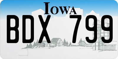 IA license plate BDX799