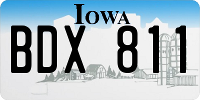 IA license plate BDX811