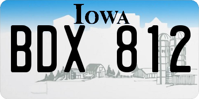 IA license plate BDX812