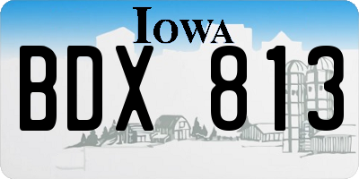IA license plate BDX813