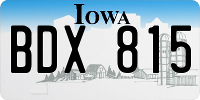 IA license plate BDX815