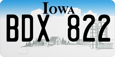 IA license plate BDX822
