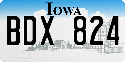 IA license plate BDX824