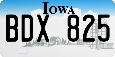 IA license plate BDX825