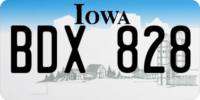 IA license plate BDX828