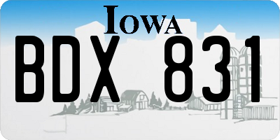 IA license plate BDX831