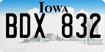 IA license plate BDX832