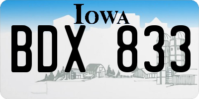 IA license plate BDX833