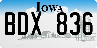 IA license plate BDX836