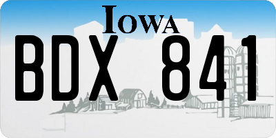 IA license plate BDX841