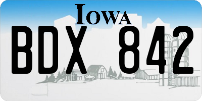 IA license plate BDX842