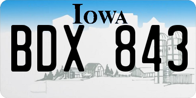 IA license plate BDX843