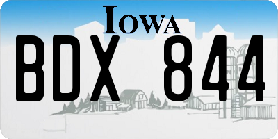 IA license plate BDX844